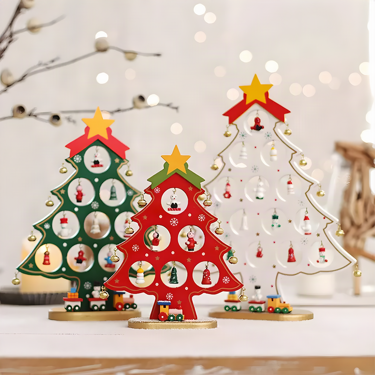 Wooden Tabletop Christmas Tree
